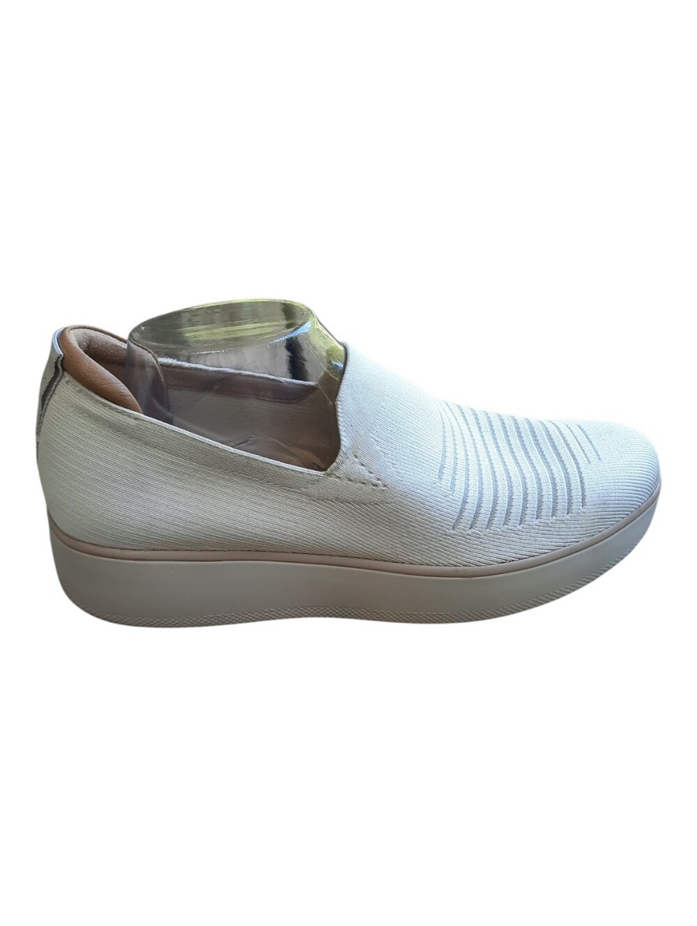 Alegria TRAQ Mystiq Peeps Cream Knit Upper Slip-on Platform Shoes Size 42